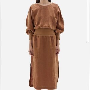 NWT Bassike linen balloon sleeve dress
